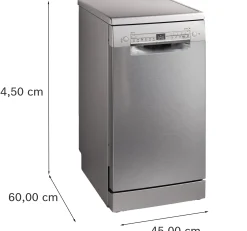 Serie 2 Vrijstaande vaatwasser 45 cm Geborsteld staal anti-fingerprint