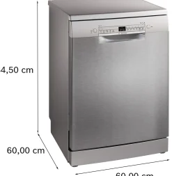 Serie 2 Vrijstaande vaatwasser 60 cm Geborsteld staal anti-fingerprint