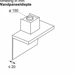 Serie 4 Wandschouwkap 60 cm Matzwart