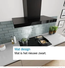 Serie 4 Wandschouwkap 60 cm Matzwart