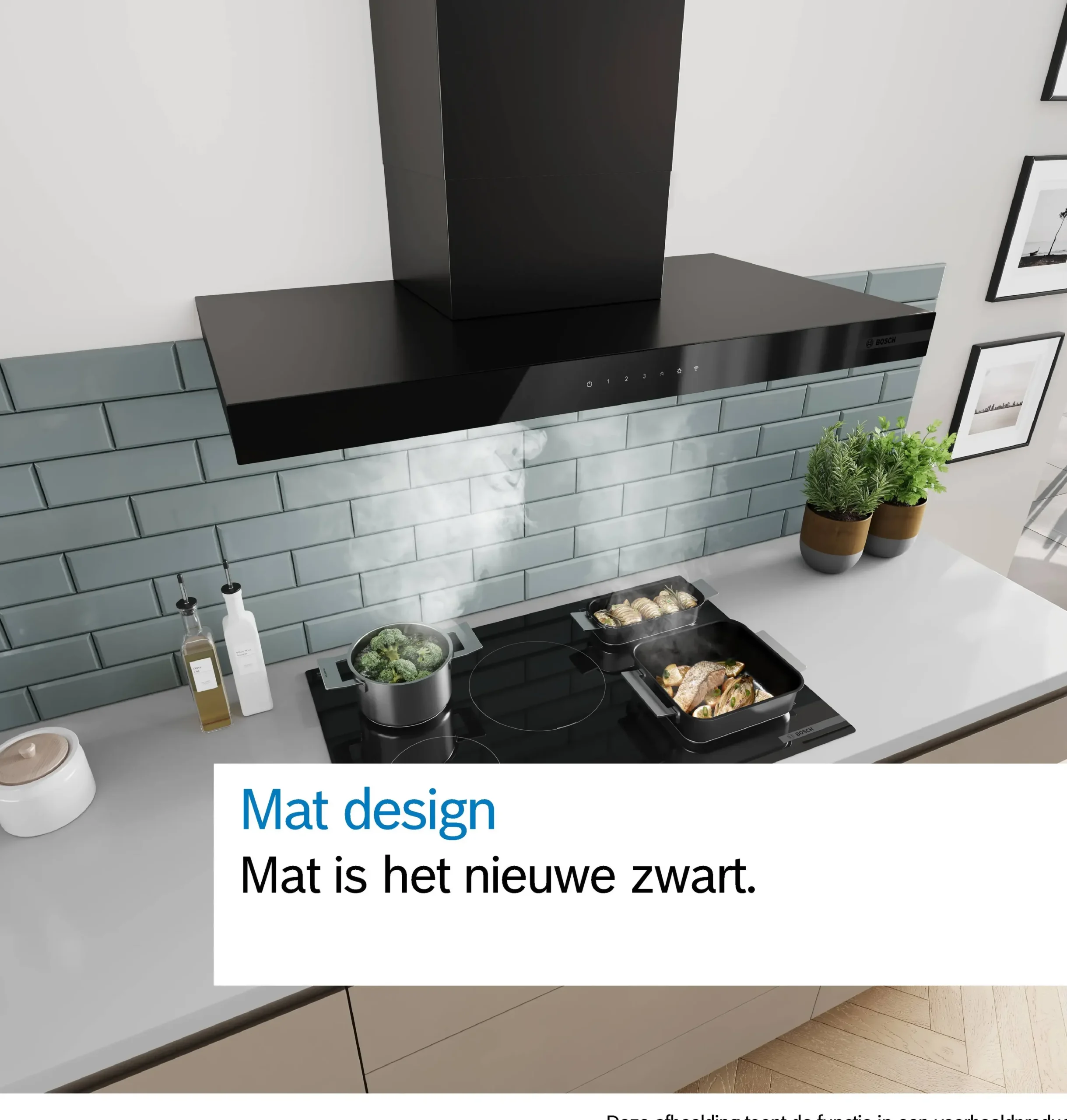 Serie 2 Wandschouwkap 90 cm Matzwart