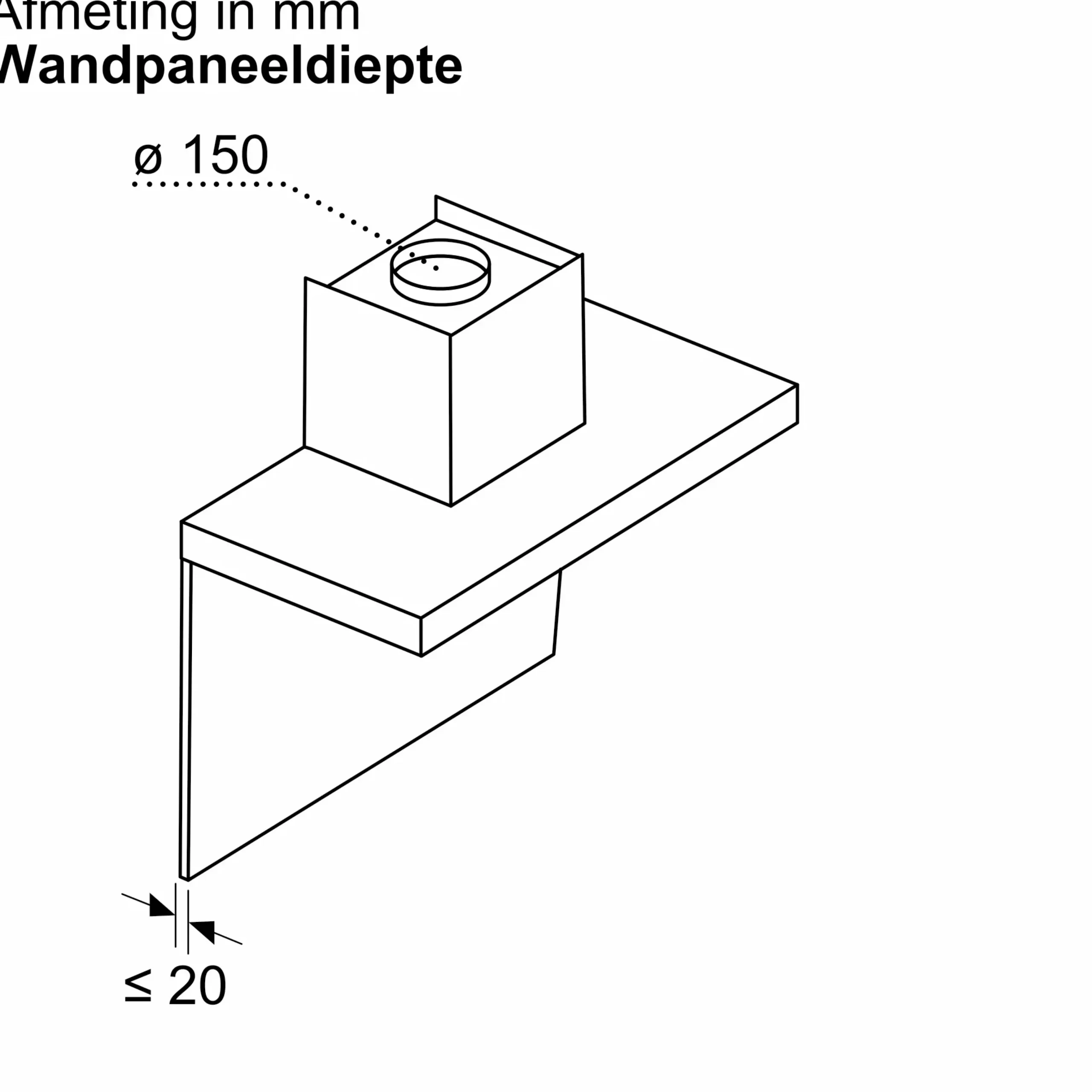 Serie 4 Wandschouwkap 90 cm Matzwart