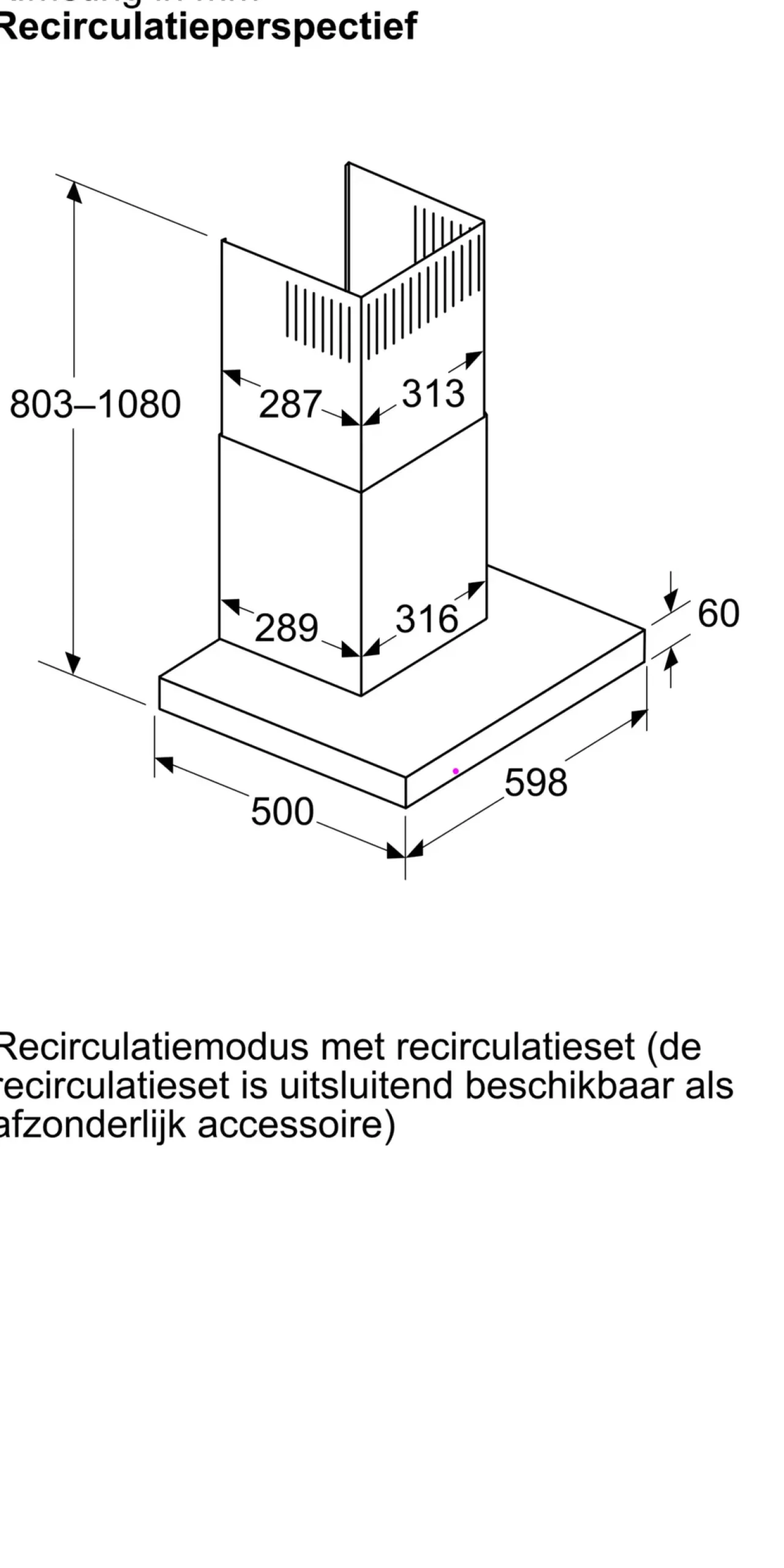 Serie 2 Wandschouwkap 60 cm Metaal-look