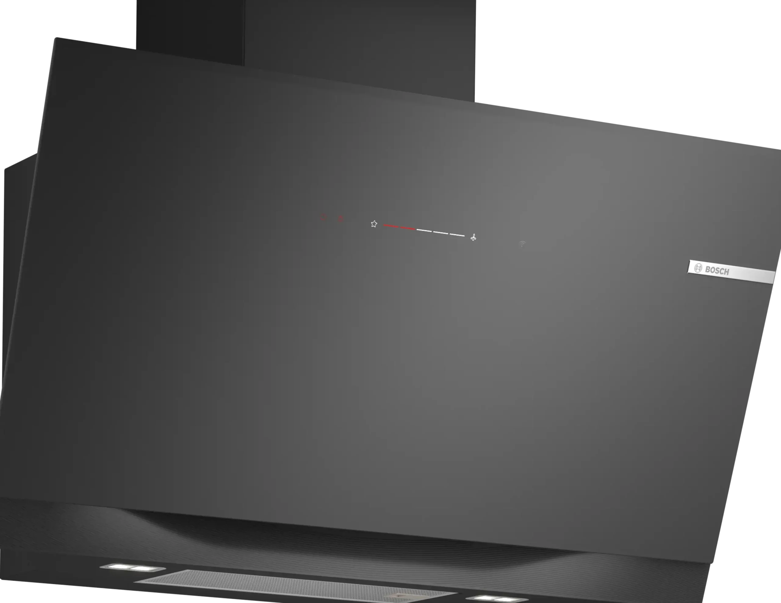 Serie 8 Wandschouwkap 90 cm zwart glas, Zwart