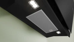 Serie 8 Wandschouwkap 90 cm zwart glas, Zwart