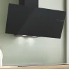 Serie 4 Wandschouwkap 90 cm zwart glas, Zwart