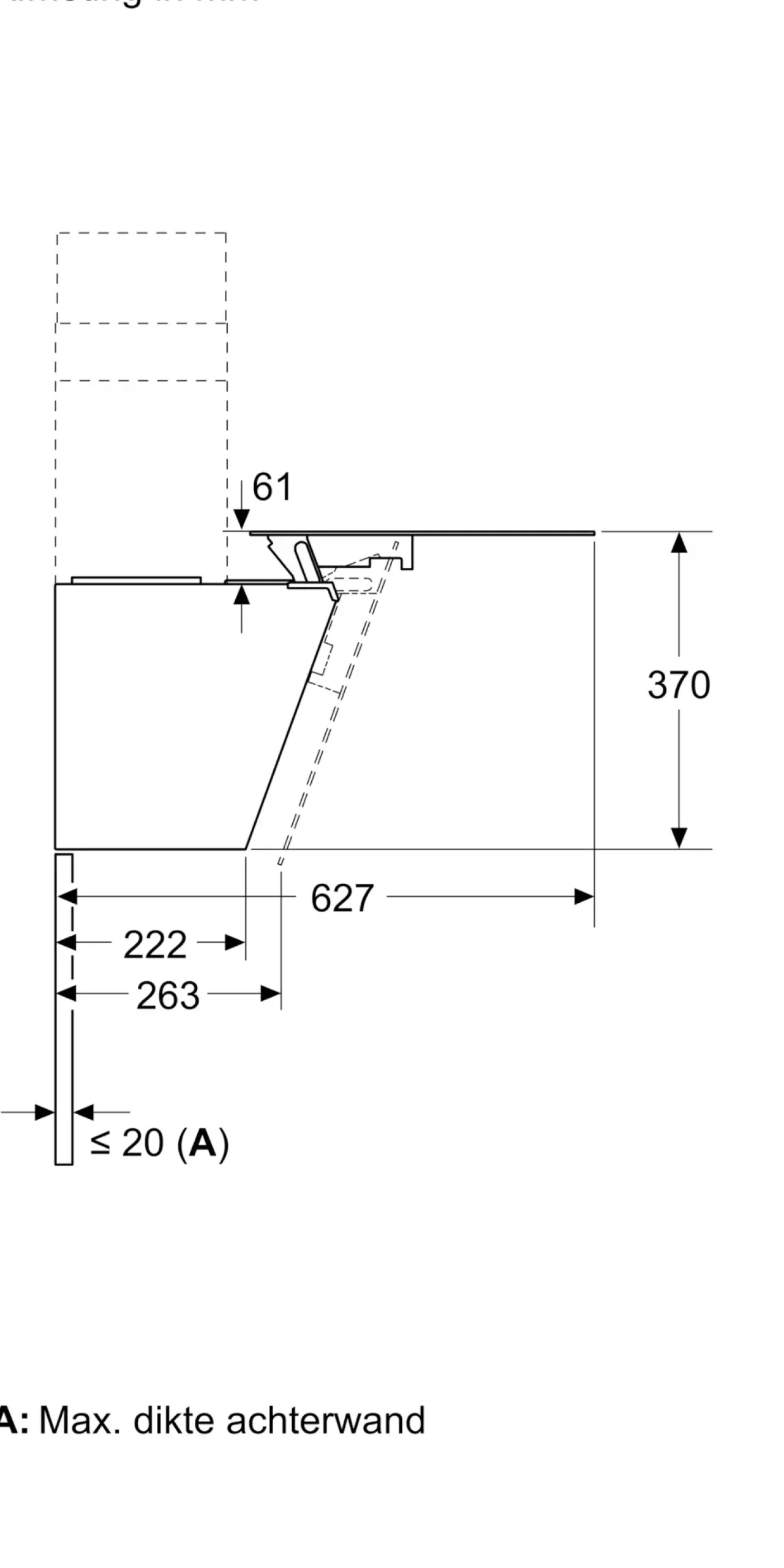 Serie 4 Wandschouwkap 90 cm zwart glas, Zwart