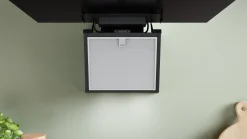 Serie 4 Wandschouwkap 90 cm zwart glas, Zwart