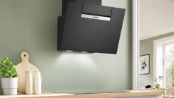 Serie 4 Wandschouwkap 60 cm zwart glas, Zwart