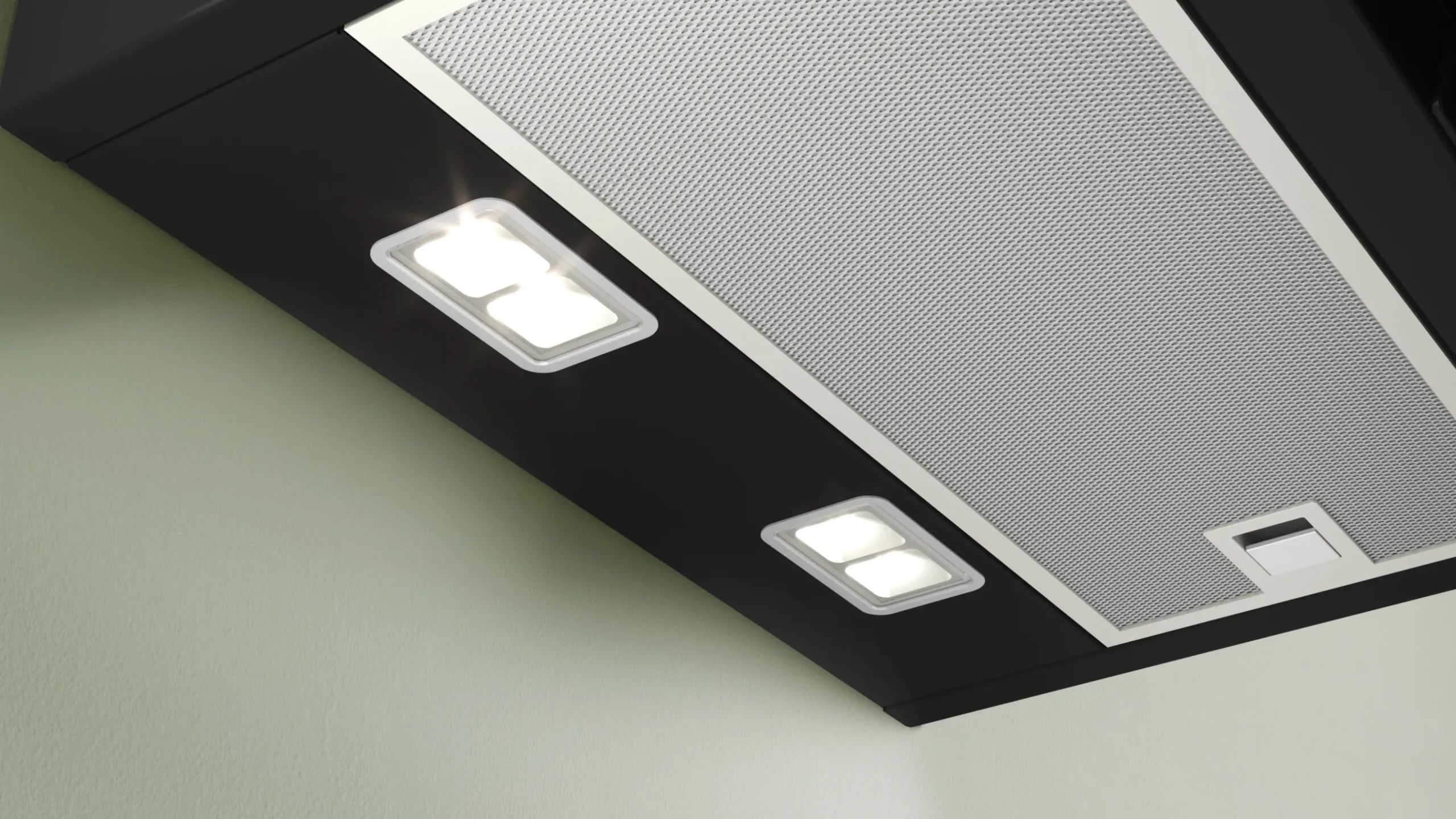 Serie 4 Wandschouwkap 60 cm zwart glas, Zwart