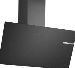 Serie 2 Wandschouwkap 80 cm zwart glas, Zwart