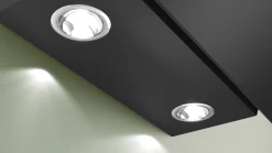 Serie 2 Wandschouwkap 80 cm zwart glas, Zwart