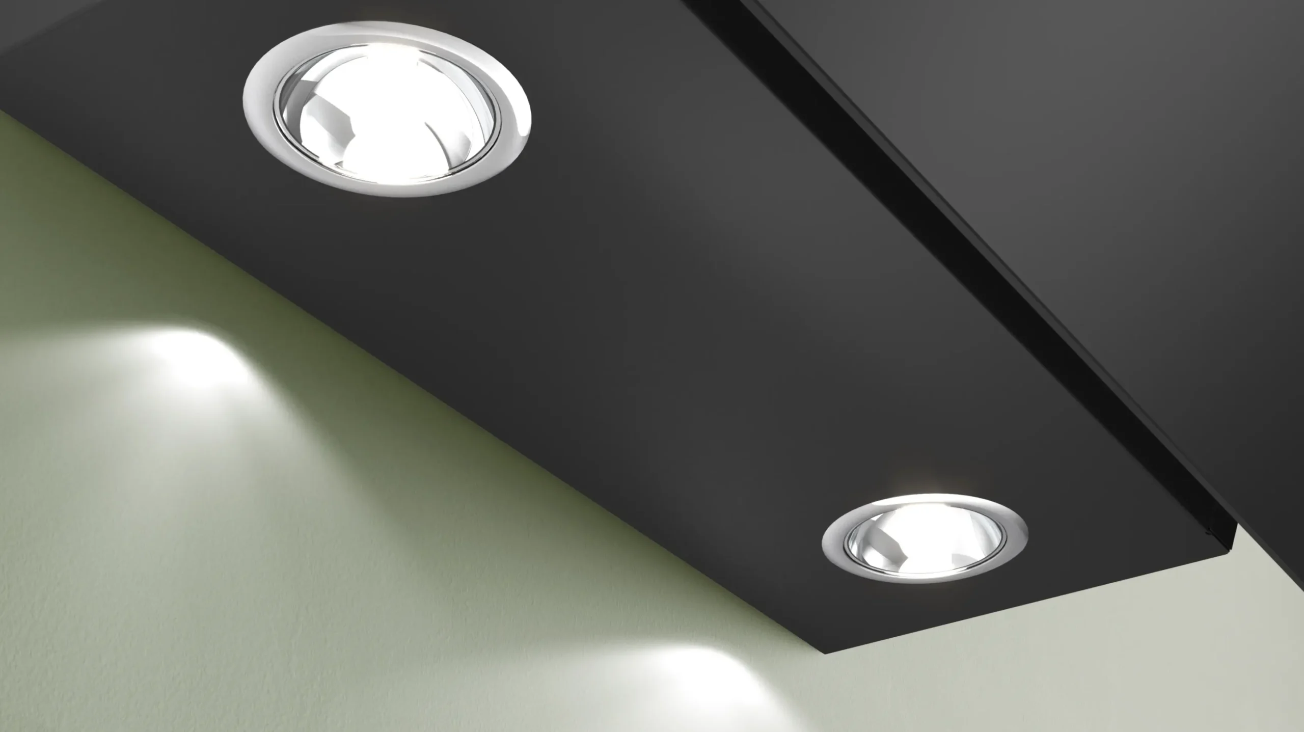 Serie 2 Wandschouwkap 80 cm zwart glas, Zwart