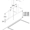 Serie 2 Wandschouwkap 60 cm zwart glas, Zwart