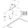 Serie 8 Wandschouwkap 80 cm zwart glas, Zwart
