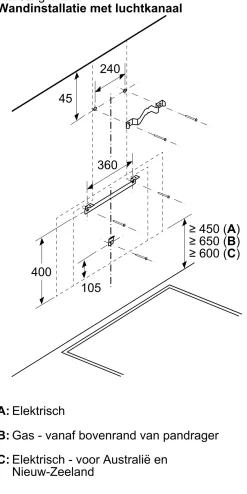 Serie 8 Wandschouwkap 80 cm zwart glas, Zwart