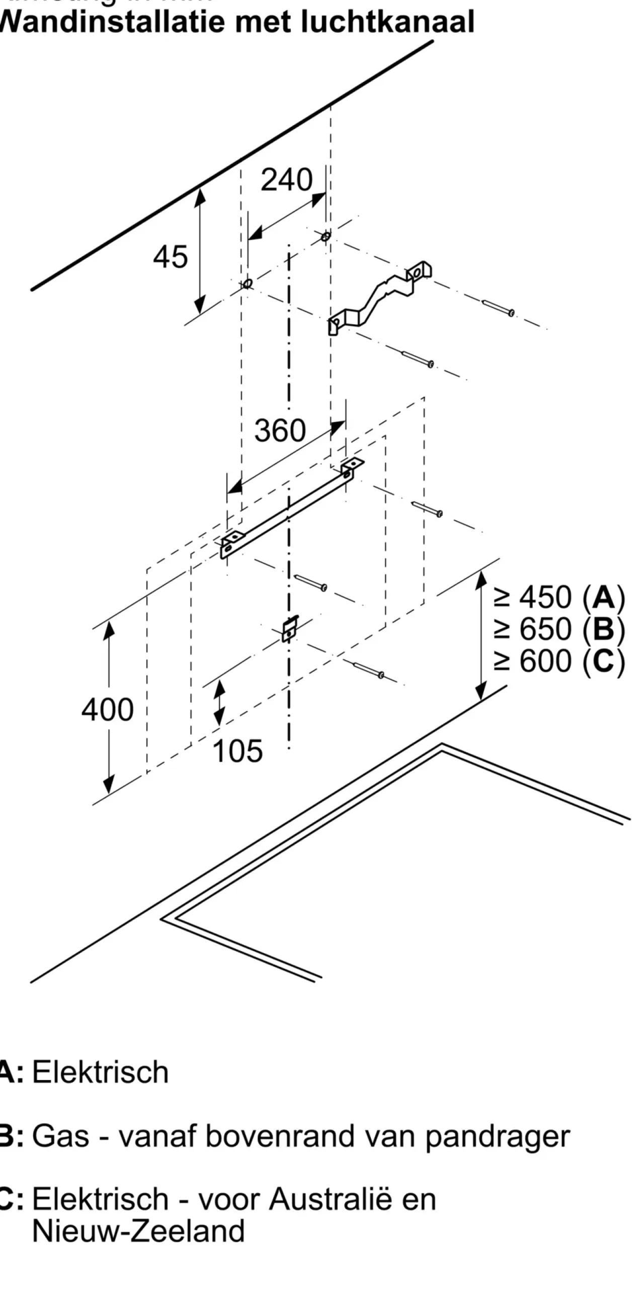 Serie 8 Wandschouwkap 80 cm zwart glas, Zwart