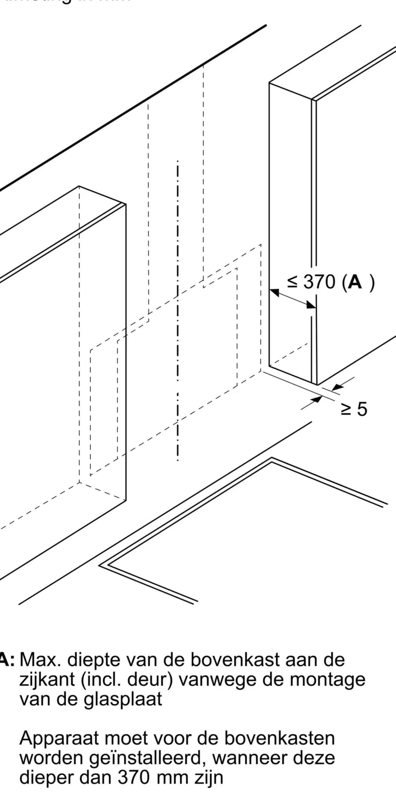Serie 8 Wandschouwkap 80 cm zwart glas, Zwart