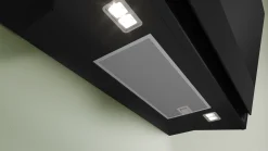 Serie 8 Wandschouwkap 80 cm zwart glas, Zwart