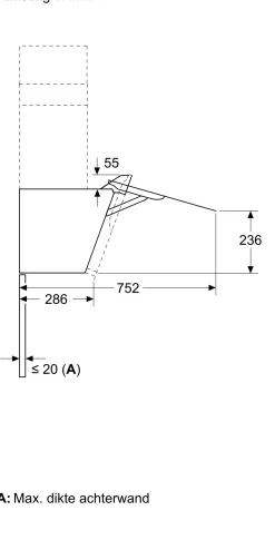 Serie 4 Wandschouwkap 60 cm zwart glas, Zwart