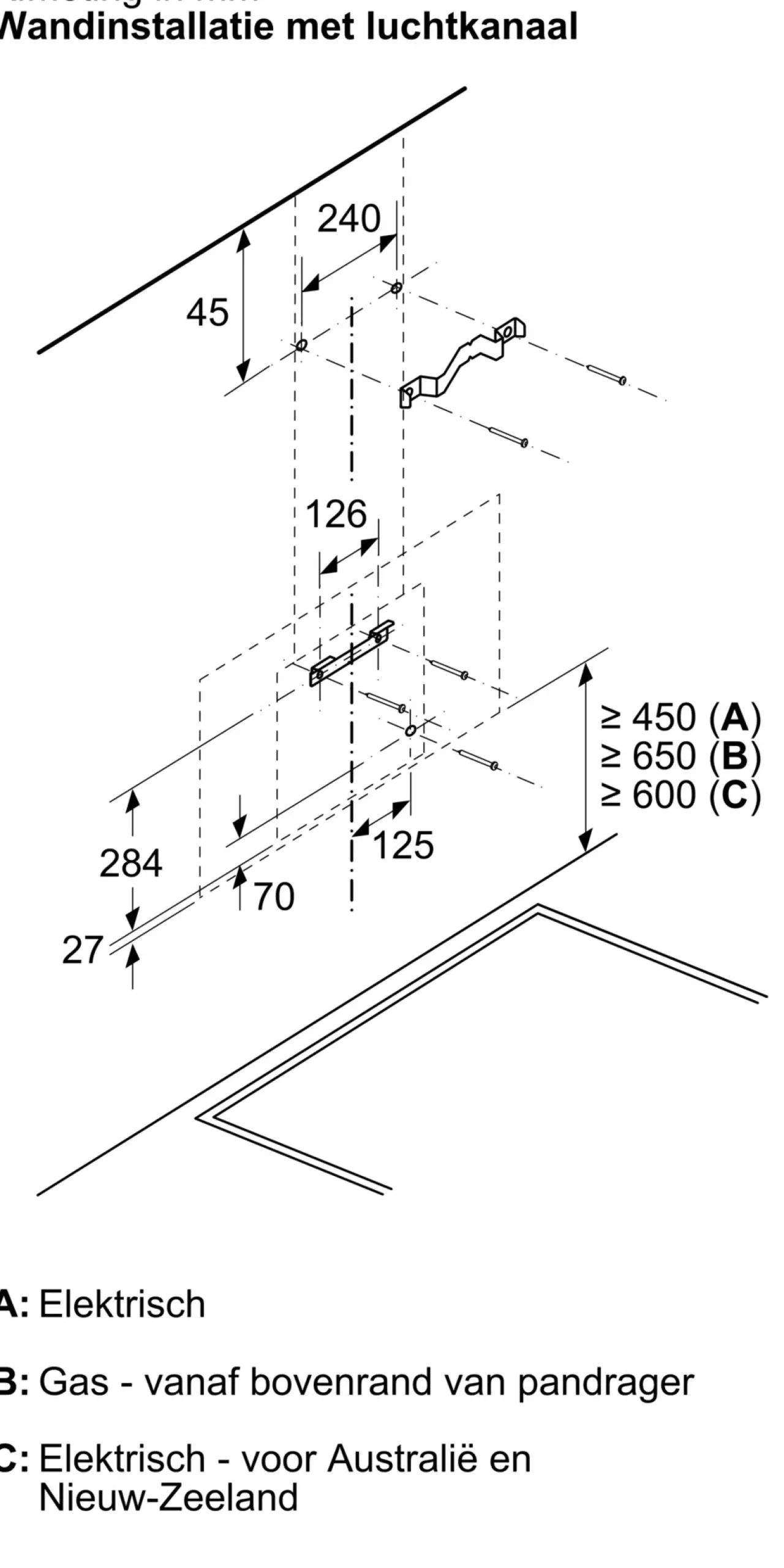 Serie 4 Wandschouwkap 80 cm zwart glas, Zwart