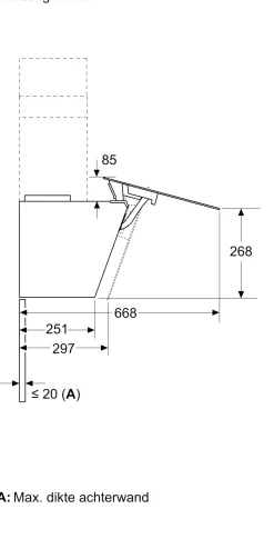 Serie 6 Wandschouwkap 80 cm zwart glas, Zwart