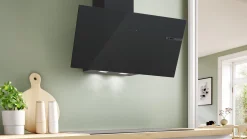 Serie 4 Wandschouwkap 80 cm zwart glas, Zwart