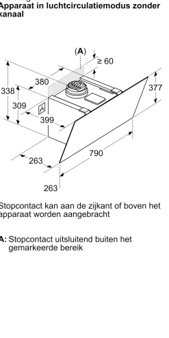 Serie 4 Wandschouwkap 80 cm zwart glas, Zwart
