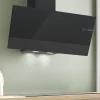 Serie 4 Wandschouwkap 90 cm zwart glas, Zwart