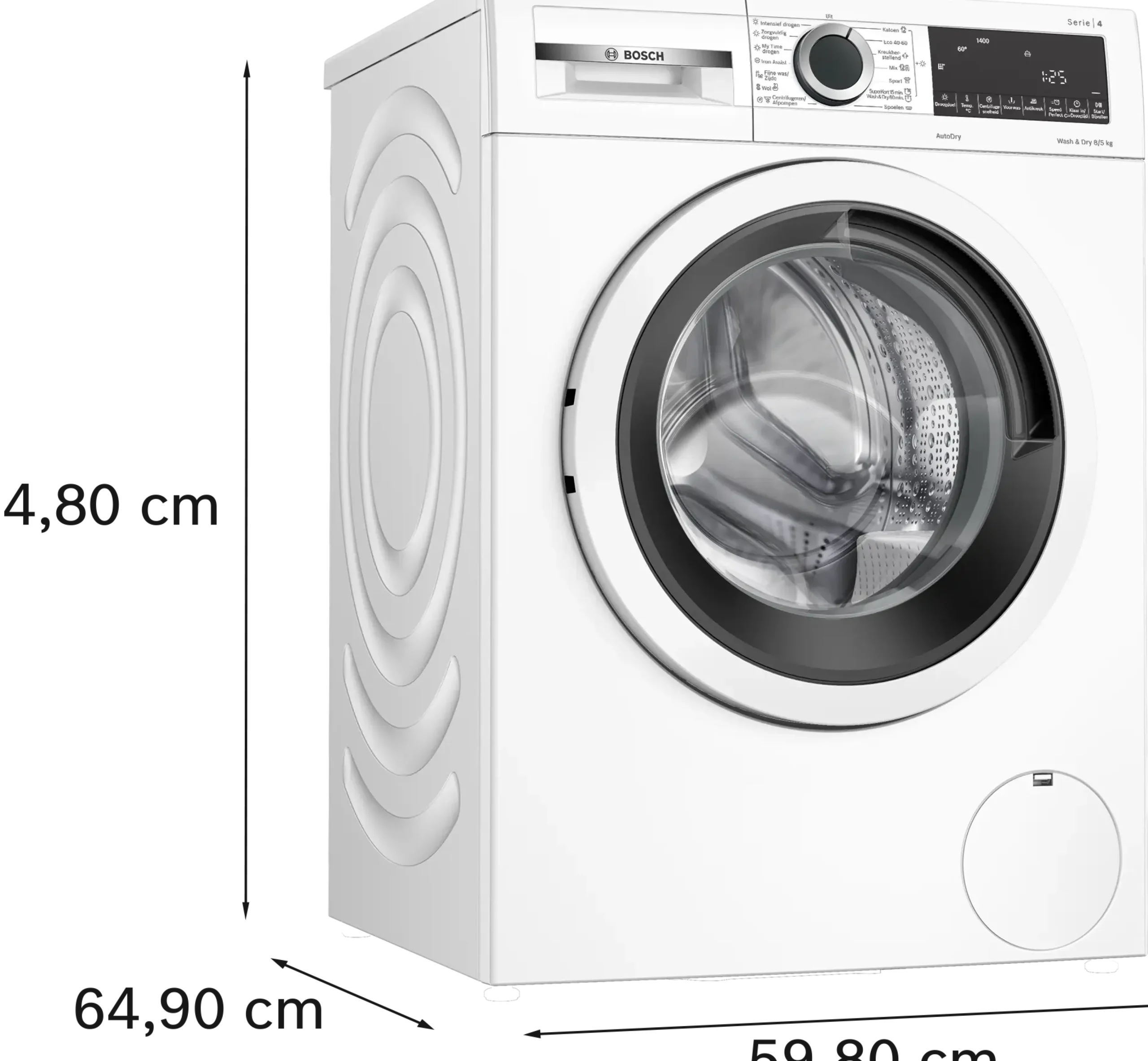 Serie 4 Was-droogcombinatie 8/5 kg max. 1400 rpm