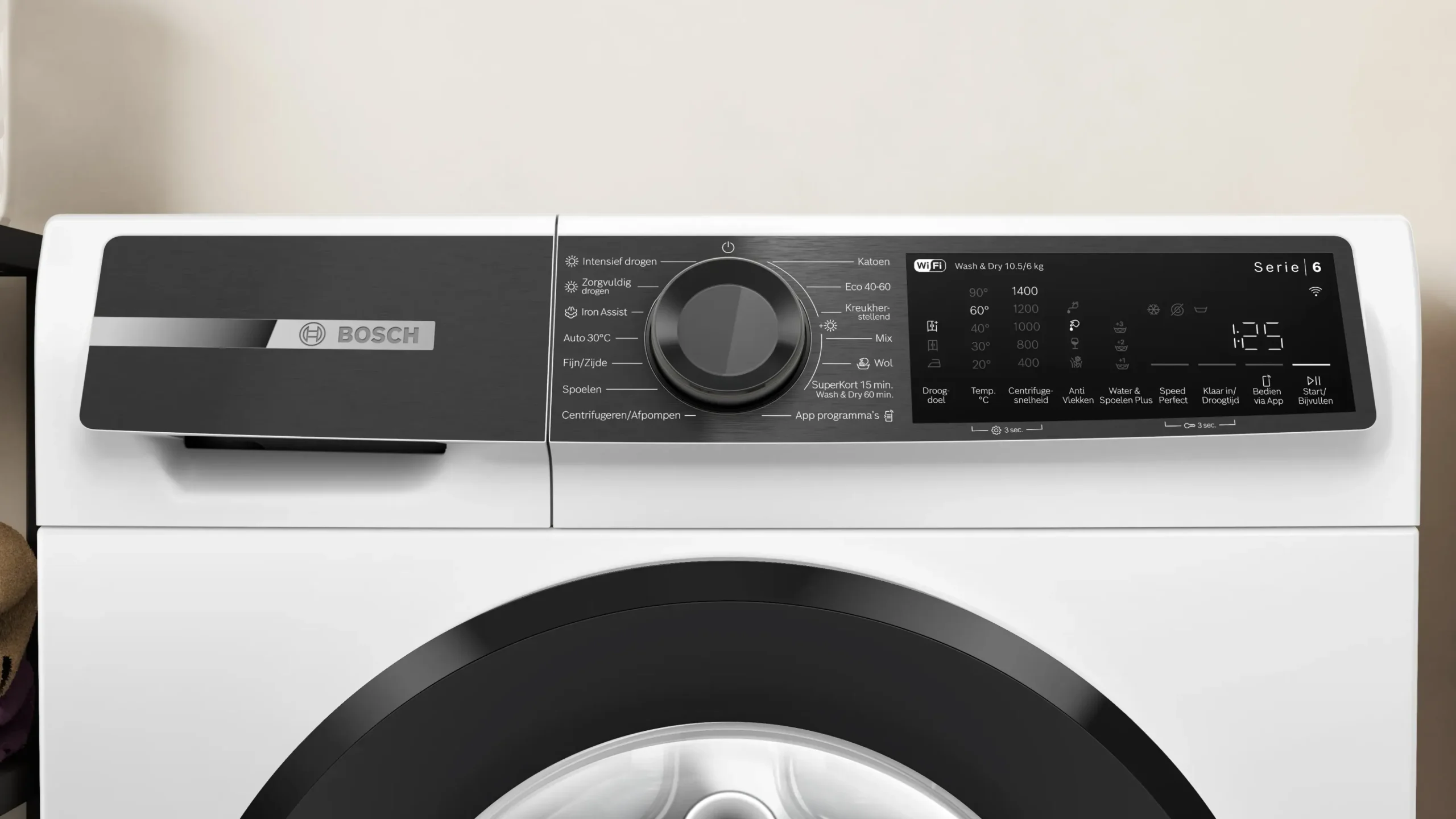 Serie 6 Was-droogcombinatie 10.5/6 kg max. 1400 rpm