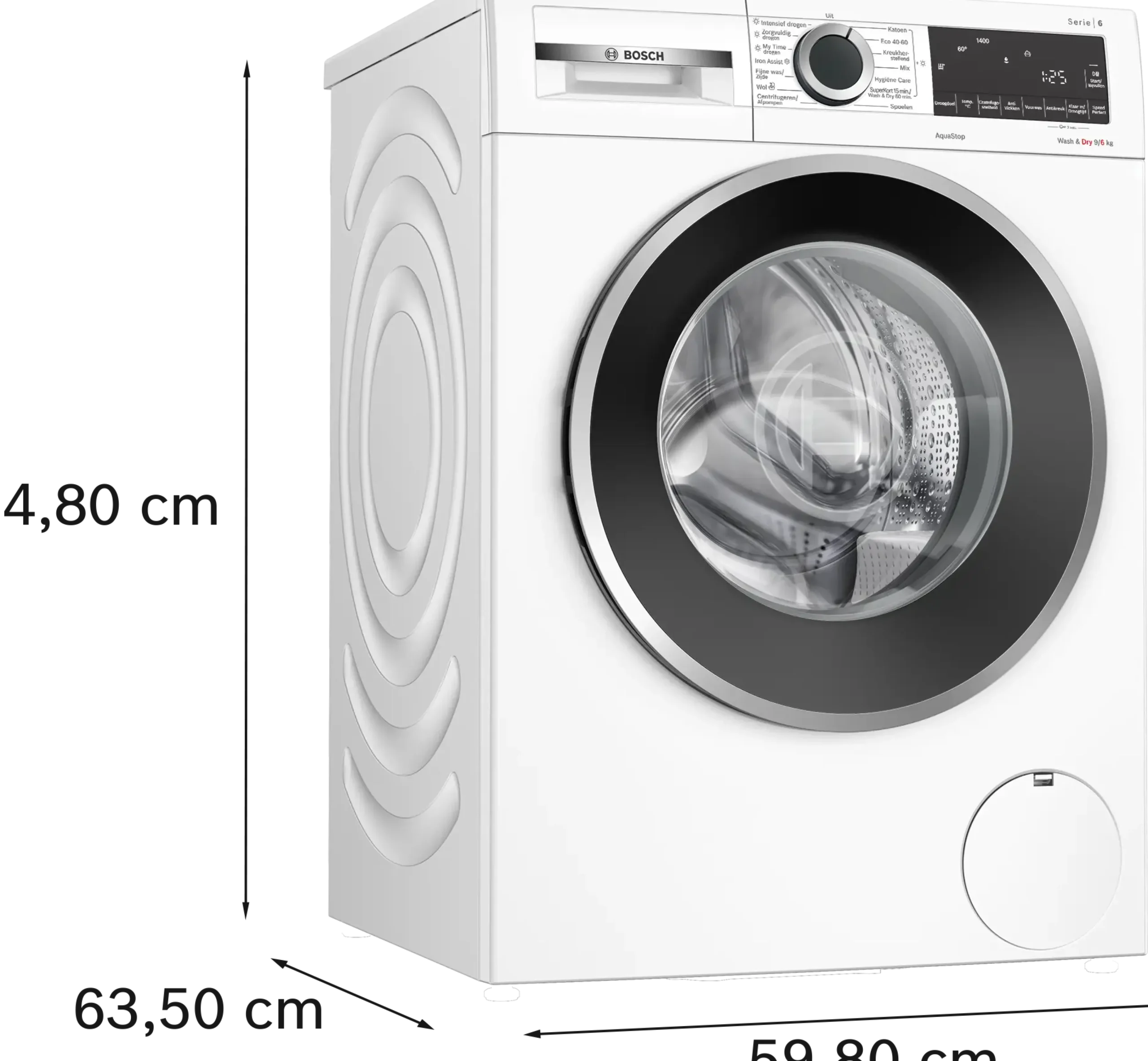 Serie 6 Was-droogcombinatie 9/6 kg max. 1400 rpm