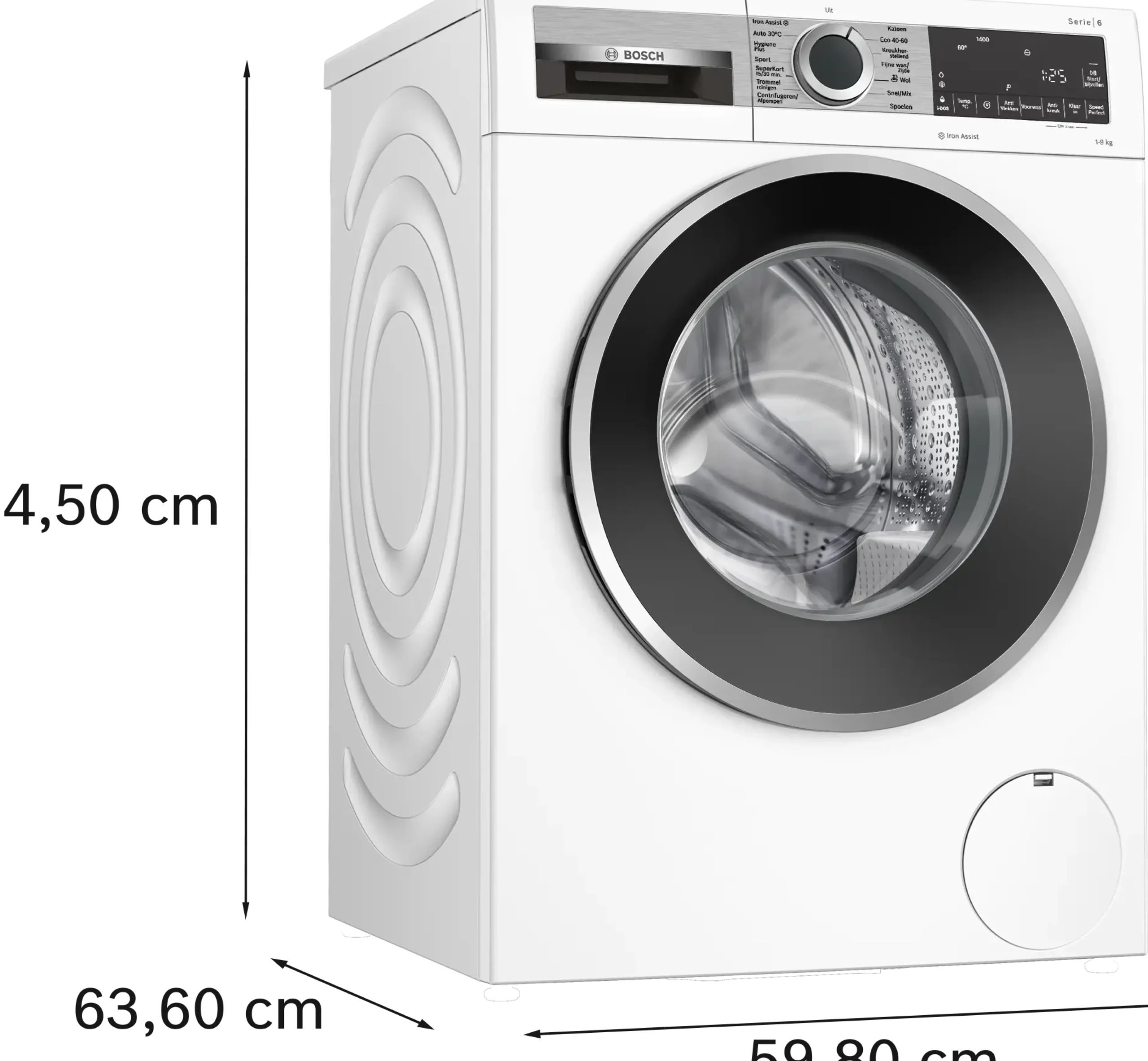 Serie 6 Wasmachine, voorlader 9 kg max. 1400 rpm