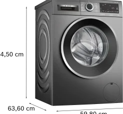 Serie 6 Wasmachine, voorlader 9 kg max. 1400 rpm, Cast iron grey