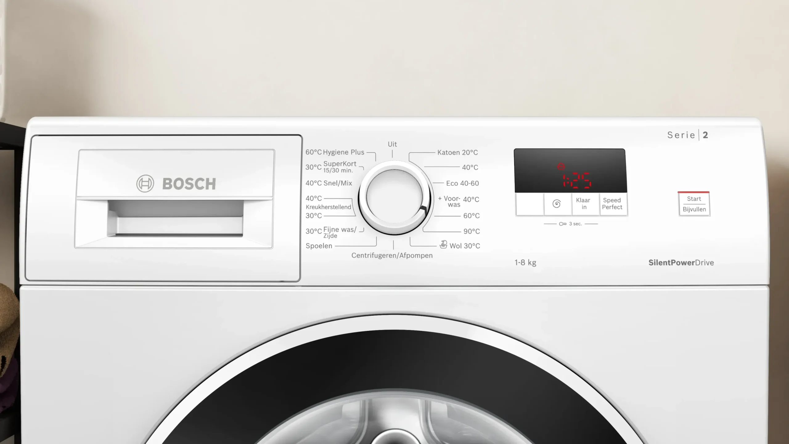 Serie 2 Wasmachine, voorlader 8 kg max. 1400 rpm