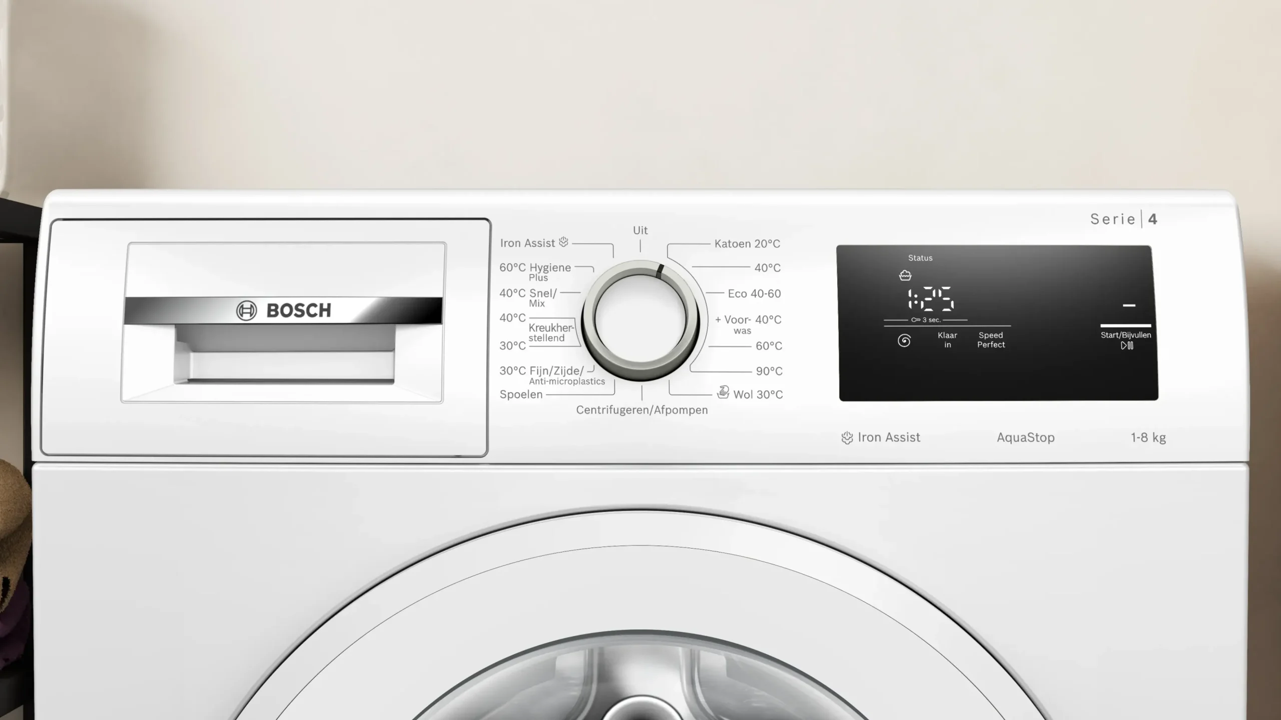 Serie 4 Wasmachine, voorlader 8 kg max. 1400 rpm