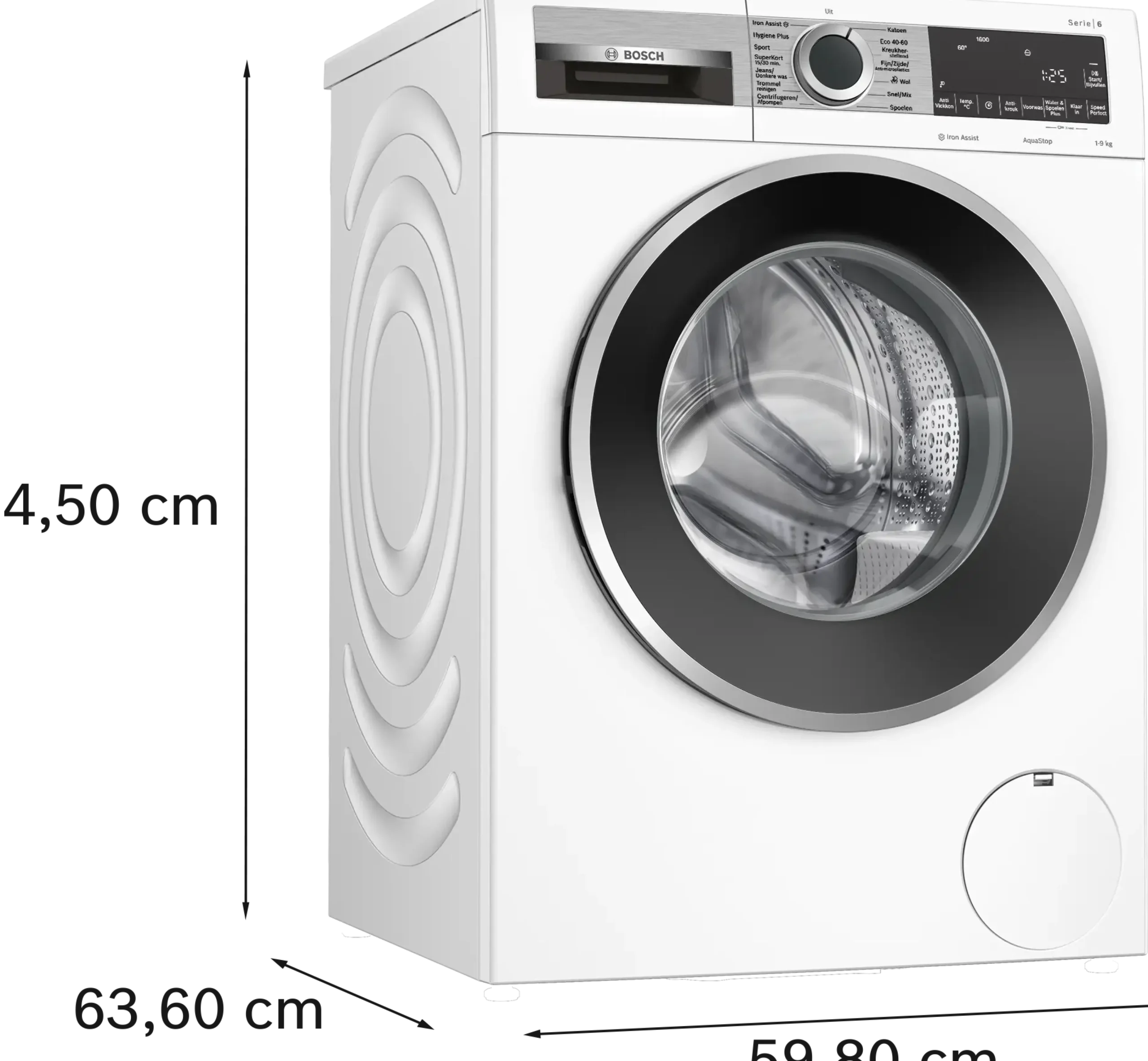 Serie 6 Wasmachine, voorlader 9 kg max. 1600 rpm