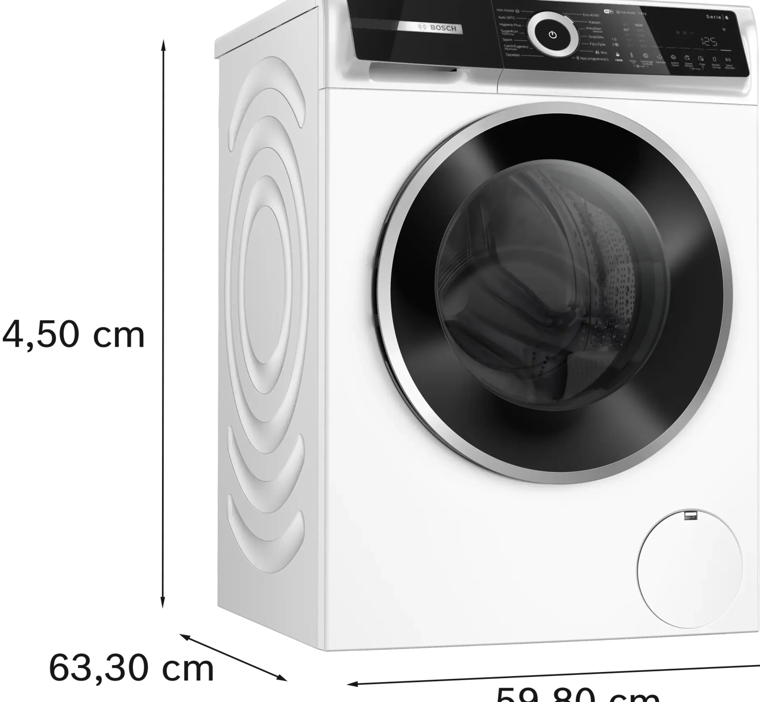 Serie 6 Wasmachine, voorlader 9 kg max. 1600 rpm