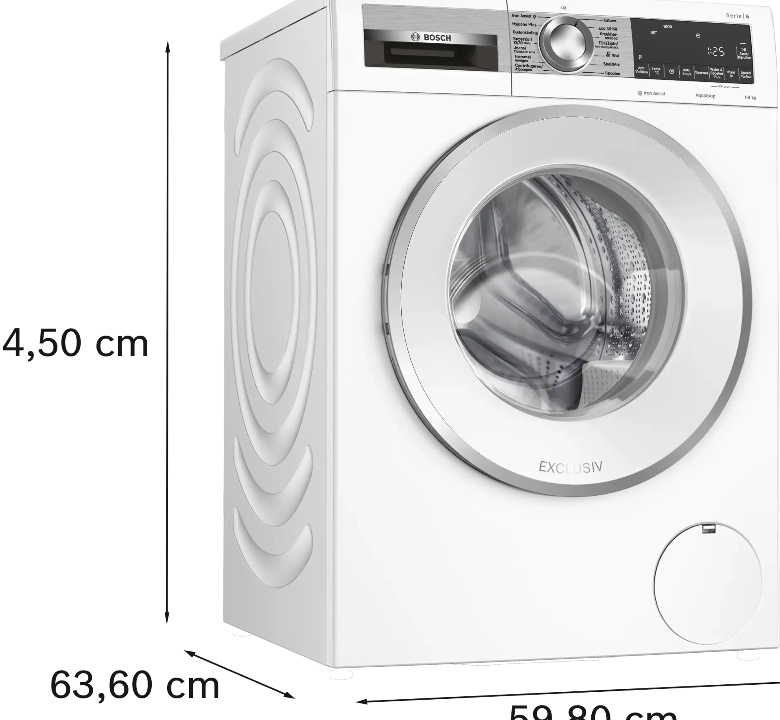 Serie 6 Wasmachine, voorlader 9 kg max. 1600 rpm