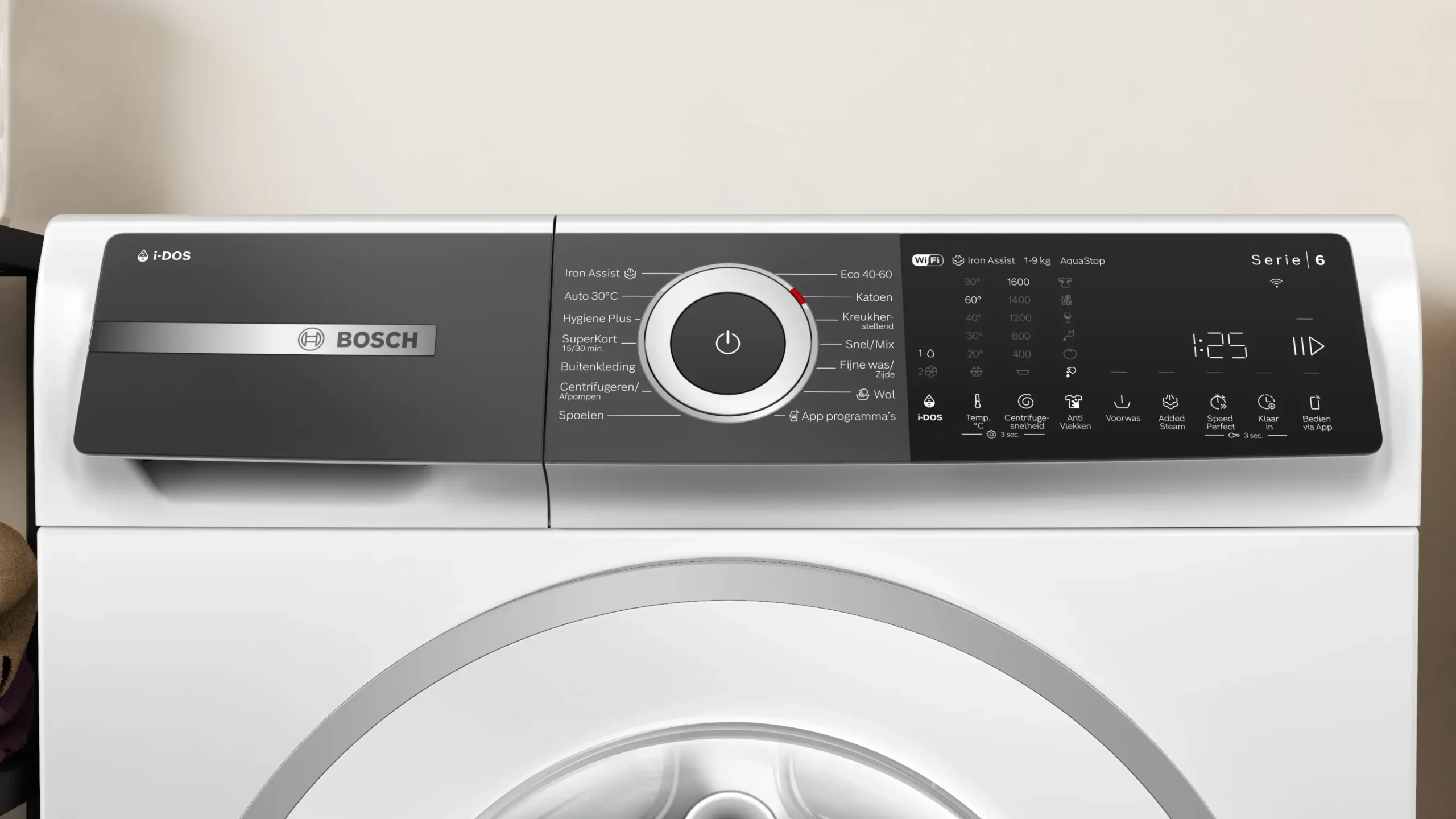 Serie 6 Wasmachine, voorlader 9 kg max. 1600 rpm