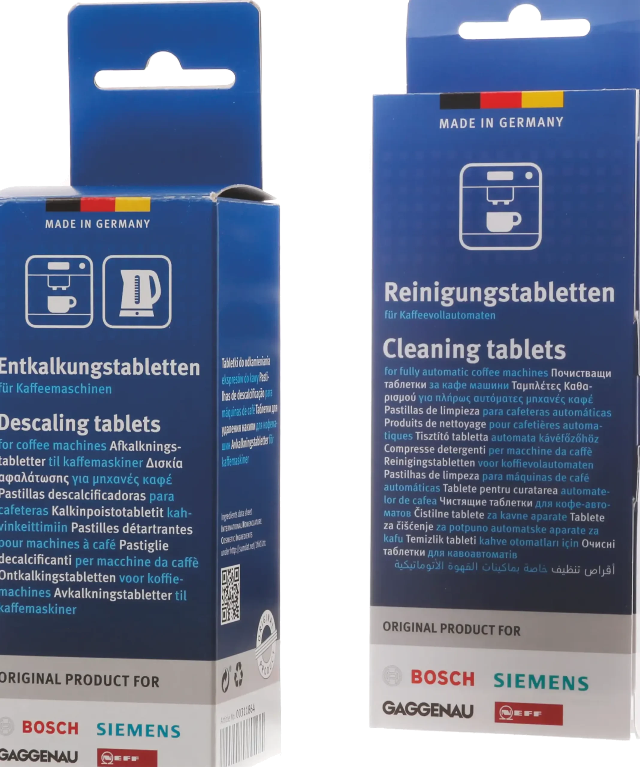 00312261 Set bestaande uit reinigings- en ontkalkingstabletten voor volautomatische koffiemachines