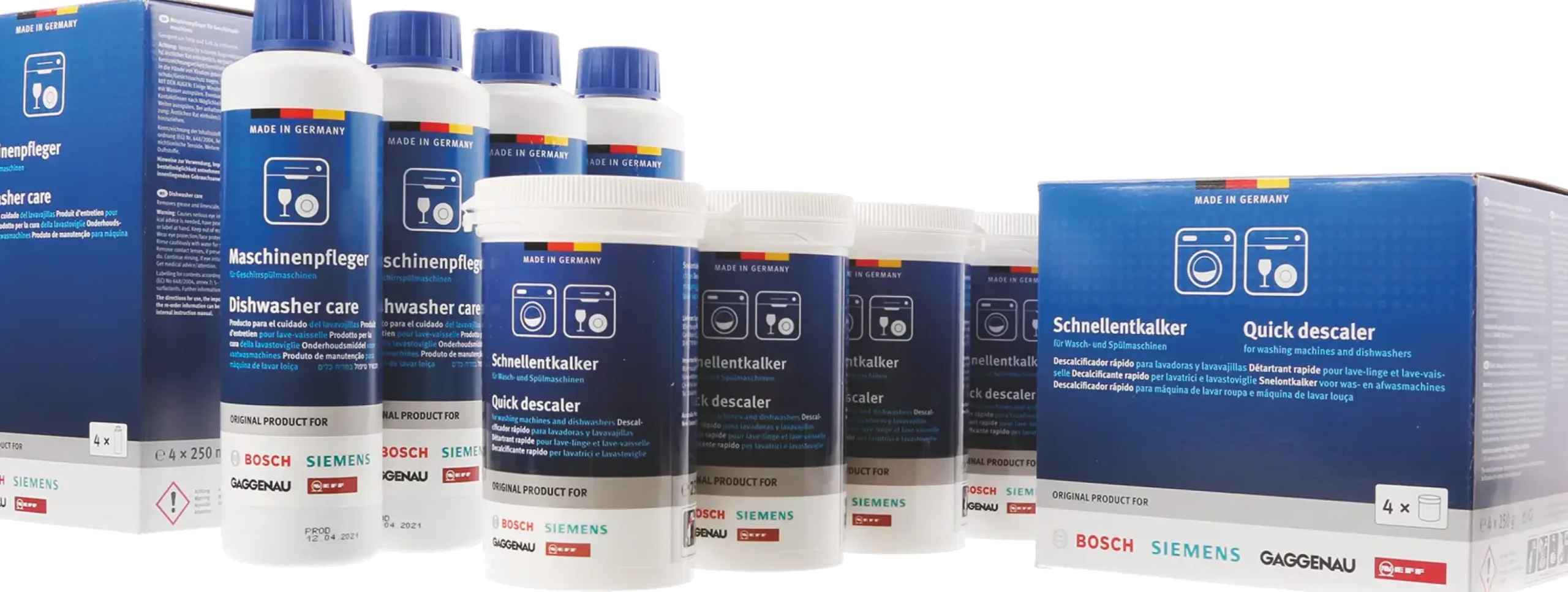 00312268 Set met ontkalker en onderhoudsmiddel voor vaatwasmachines- voldoende voor 1 jaar.