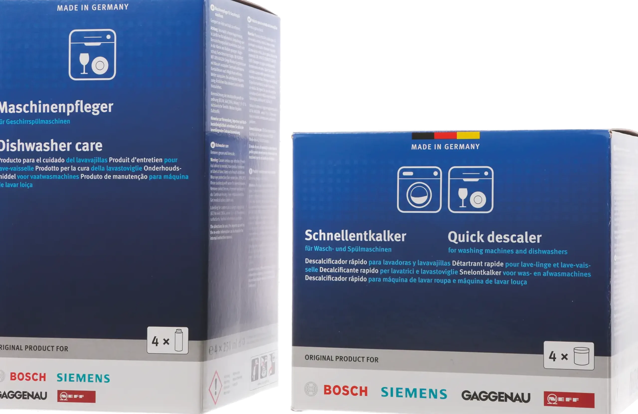 00312268 Set met ontkalker en onderhoudsmiddel voor vaatwasmachines- voldoende voor 1 jaar.